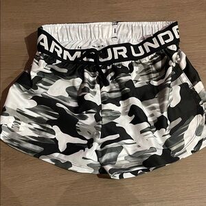 Under Armour Youth Camo Black and White Shorts